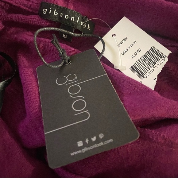 GIBSONLOOK Convertible Neckline Cozy Fleece Tunic In Deep Violet Size XL NWT - Picture 2 of 4